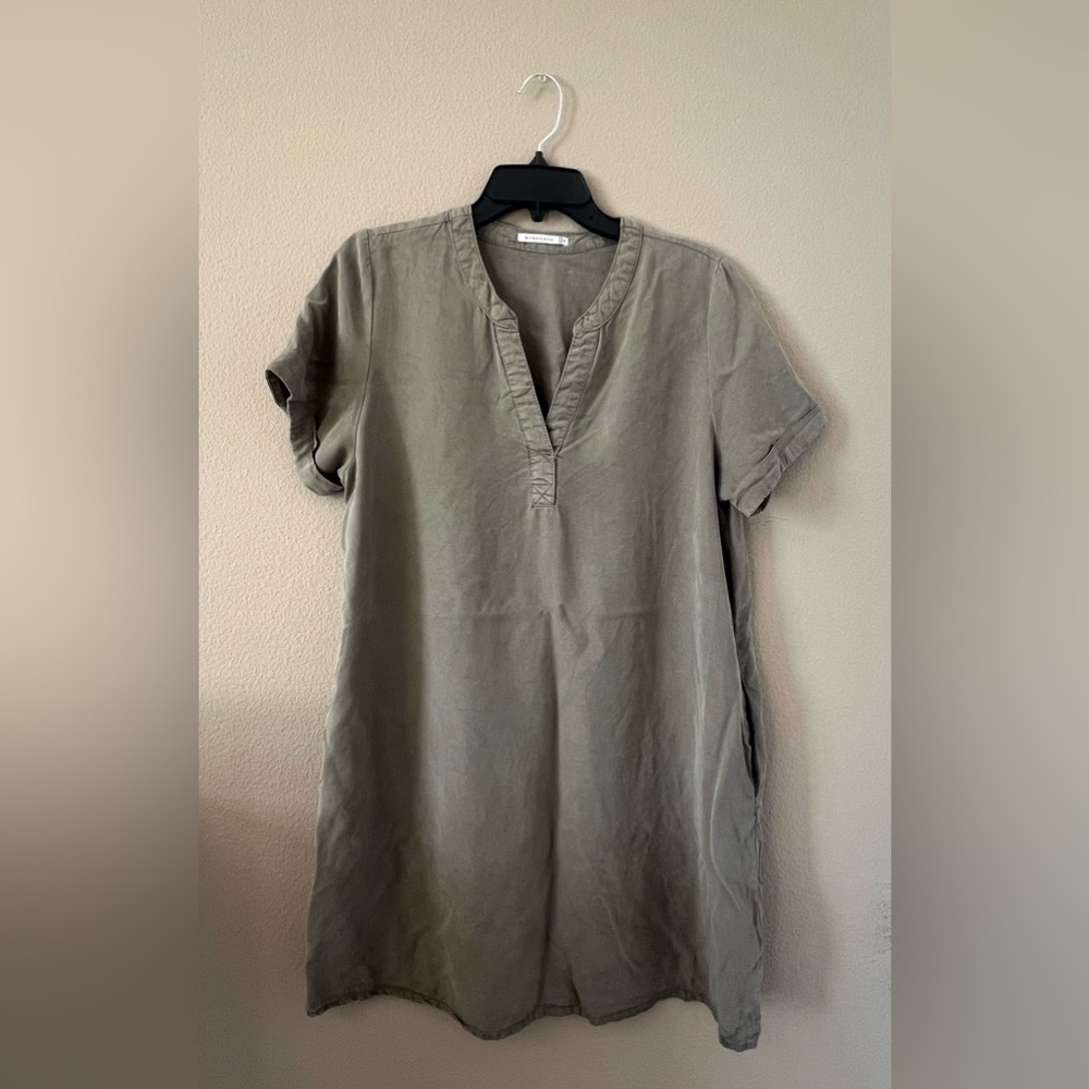 Staccato V Neck Shirt Dress